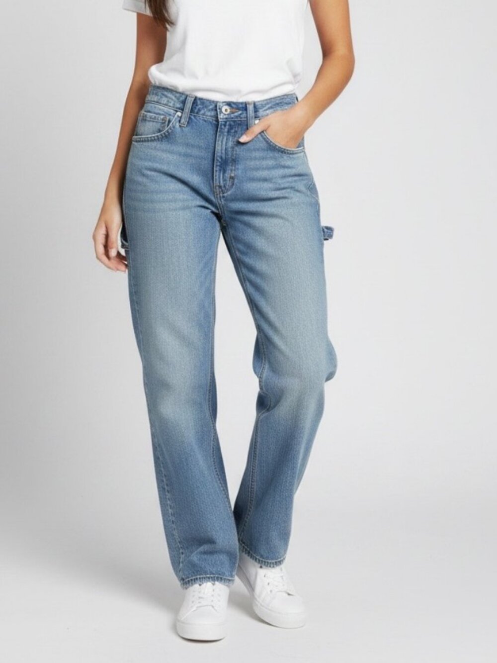 Good American Women's Baggy Carpenter Denim Jeans Size 12/31 Indigo 90s Retro